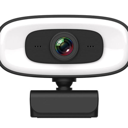 4K Webcam with Ring Light Built in Microphone and Tripod for Video Conferencing