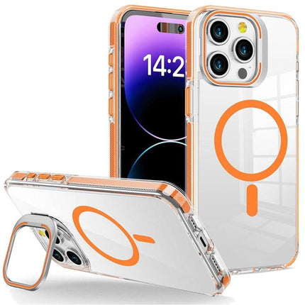 For iPhone 16 Series Phone Case with Stand Full Body Case -Orange /iPhone 16 Pro Max