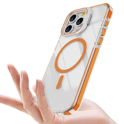 For iPhone 16 Series Phone Case with Stand Full Body Case -Orange /iPhone 16 Pro Max