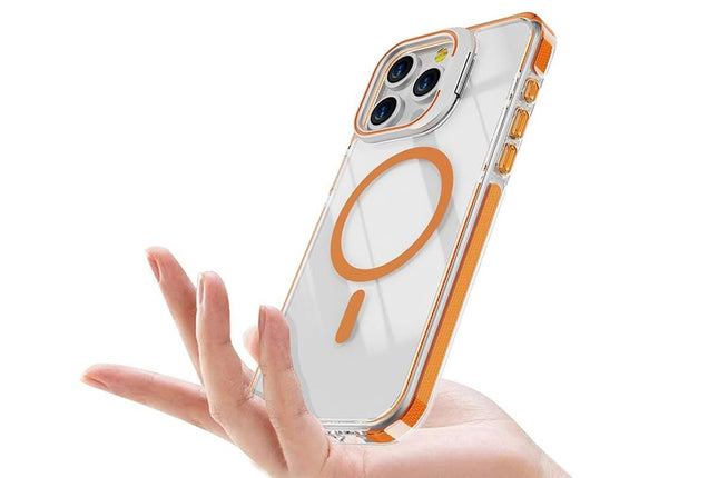 For iPhone 16 Series Phone Case with Stand Full Body Case -Orange/iPhone 16 Pro Max – product detail