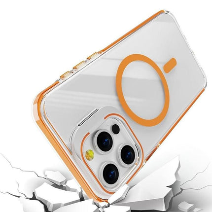 For iPhone 16 Series Phone Case with Stand Full Body Case -Orange /iPhone 16 Pro Max