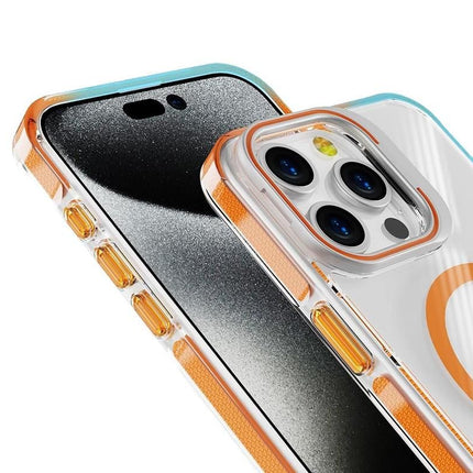 For iPhone 16 Series Phone Case with Stand Full Body Case -Orange /iPhone 16 Pro Max