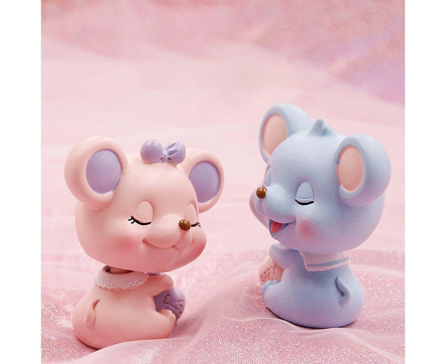 Resin Cartoon Nodding Mouse Car Dashboard Bedside Ornament 2020 New Year Gift-Blue – product detail