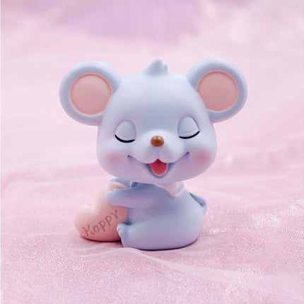 Resin Cartoon Nodding Mouse Car Dashboard Bedside Ornament 2020 New Year Gift-Blue