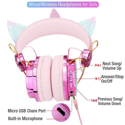 Wireless Headphones - Adjustable Headband - Bluetooth Over On-Ear Headset