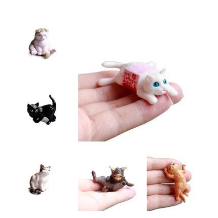 10Pcs Cat Figurine Personalized No Odor Plastic Car Center Console Cat Statue for Desktop-Multicolor