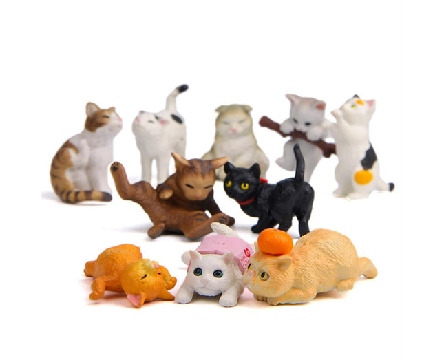 10Pcs Cat Figurine Personalized No Odor Plastic Car Center Console Cat Statue for Desktop-Multicolor – product detail