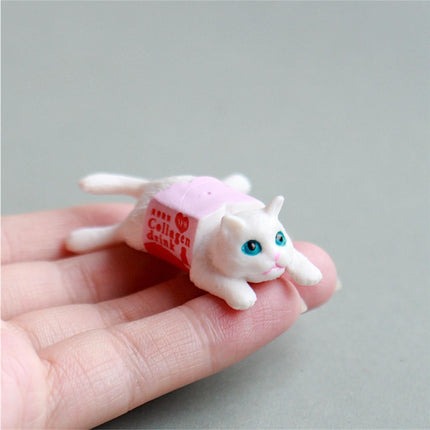 10Pcs Cat Figurine Personalized No Odor Plastic Car Center Console Cat Statue for Desktop-Multicolor