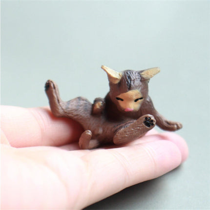 10Pcs Cat Figurine Personalized No Odor Plastic Car Center Console Cat Statue for Desktop-Multicolor