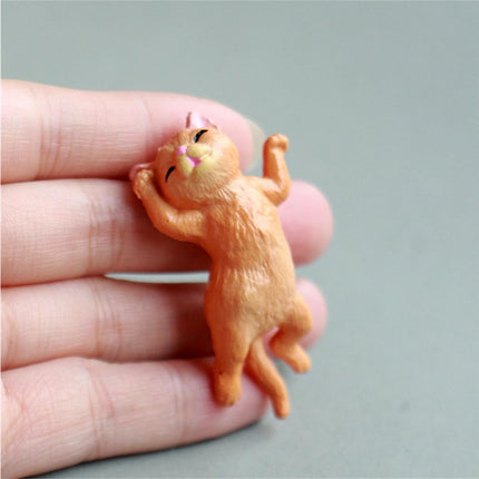 10Pcs Cat Figurine Personalized No Odor Plastic Car Center Console Cat Statue for Desktop-Multicolor