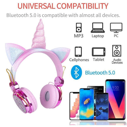 Wireless Headphones - Adjustable Headband - Bluetooth Over On-Ear Headset