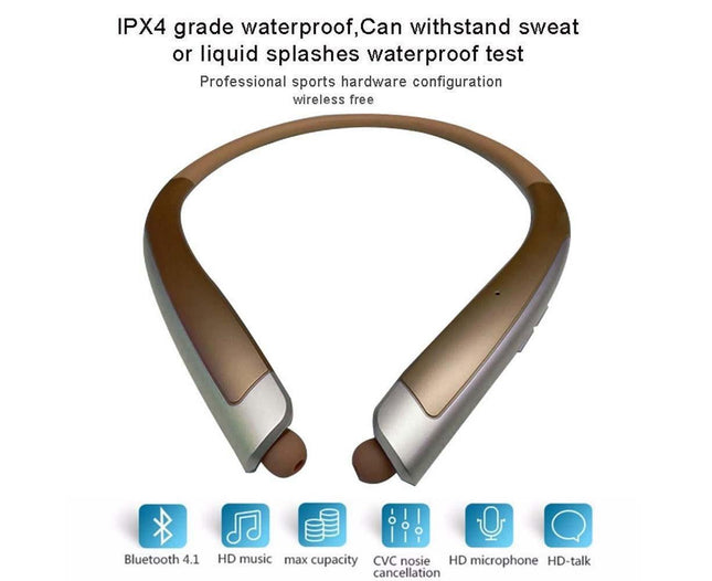 Bluetooth Headphone Wireless Neckband Headset with Retractable Earbuds – product detail