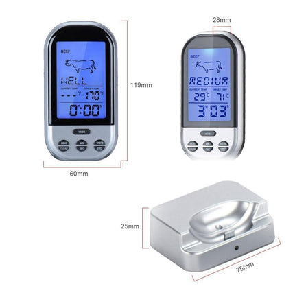 Digital Meat Thermometer - Wireless Remote - Waterproof