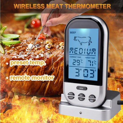 Digital Meat Thermometer - Wireless Remote - Waterproof