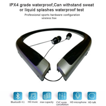 Bluetooth Headphone,Wireless Neckband Headset with Retractable Earbuds