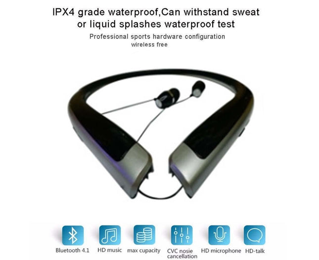 Bluetooth Headphone Wireless Neckband Headset with Retractable Earbuds – product detail