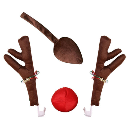Car Deer Antlers Fabric Decoration-Brown