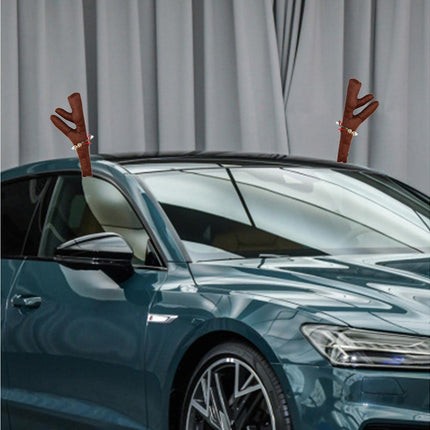 Car Deer Antlers Fabric Decoration-Brown