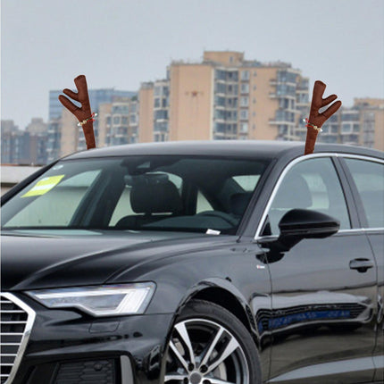 Car Deer Antlers Fabric Decoration-Brown