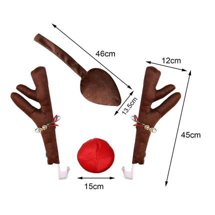 Car Deer Antlers Fabric Decoration-Brown