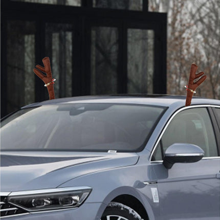 Car Deer Antlers Fabric Decoration-Brown