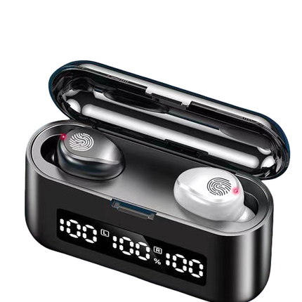 Wireless Earphones - Memory Pairing Noise Cancelling - In-ear Sports Earphones for Phone - Black White