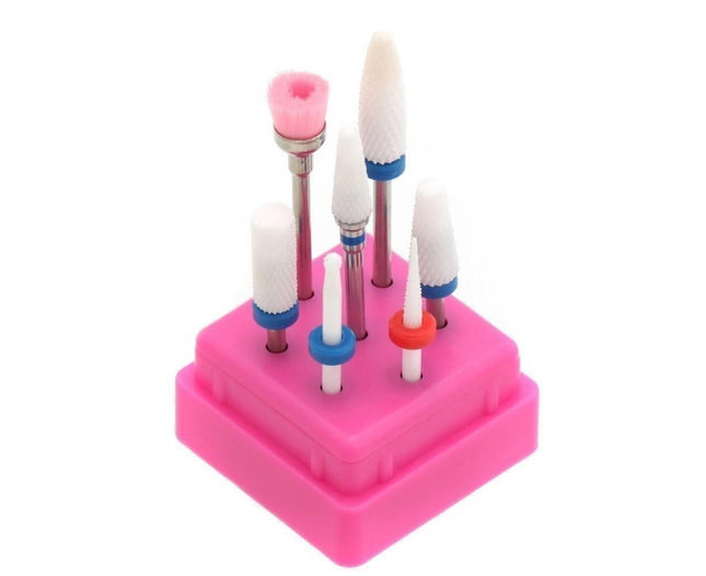 Ceramic Steel Alloy Grinding Dead Skin Removal Nail Art Drill Bit Brush Set-2 V1263-JX-850
