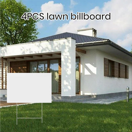 4Pcs Blank Yard Signs with H Stakes - 4pcs