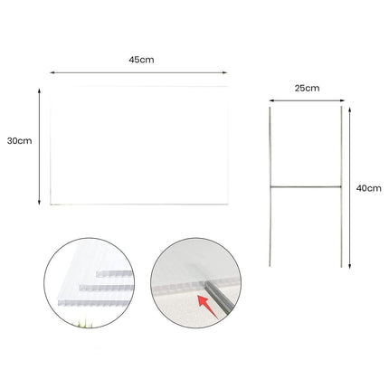 4Pcs Blank Yard Signs with H Stakes - 4pcs