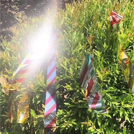 10Pcs Bird Repellent Ribbon Double Side Tape - Silver&Red