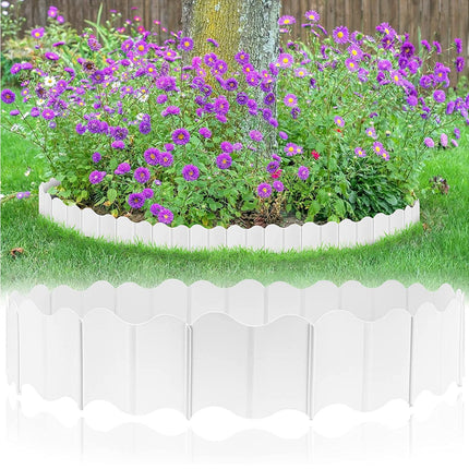 20Pcs Border Fence Walkway Landscape Edging - White