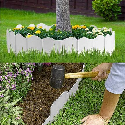 20Pcs Border Fence Walkway Landscape Edging - White
