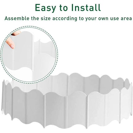 20Pcs Border Fence Walkway Landscape Edging - White
