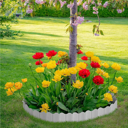 20Pcs Border Fence Walkway Landscape Edging - White