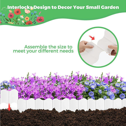 20Pcs Border Fence Walkway Landscape Edging - White