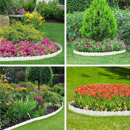 20Pcs Border Fence Walkway Landscape Edging - White