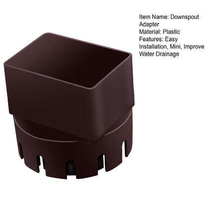 Downspout Adapter Rain Gutter Extender - Brown M