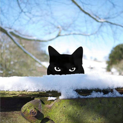 1 Set Garden Stake Peeping Cat Insert - A