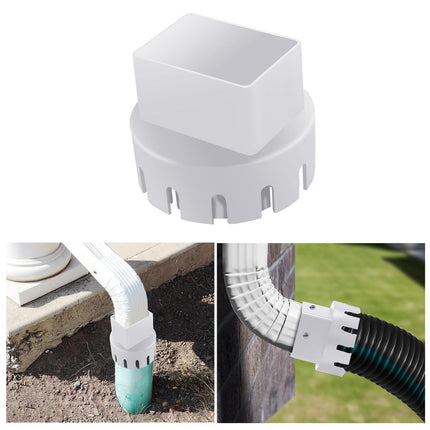 Downspout Adapter Rain Gutter Extender - White M