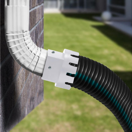 Downspout Adapter Rain Gutter Extender - White M