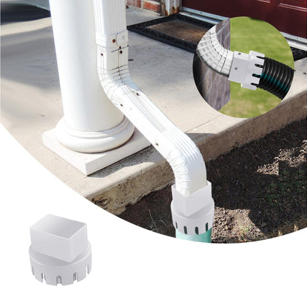 Downspout Adapter Rain Gutter Extender - White M