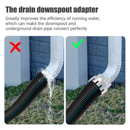 Downspout Adapter Rain Gutter Extender - White M