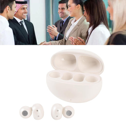 Language Translator Earbuds 144 Languages Bluetooth 5.49 Noise Cancellation Wireless Long Battery Life Translation Earphone in Real Time Milky White