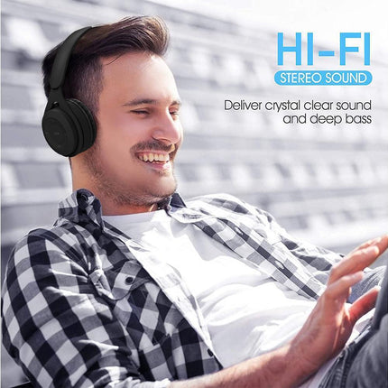 Bluetooth Over Ear Headphones - Soft Earmuffs - Built-in Mic Bluetooth 5.0