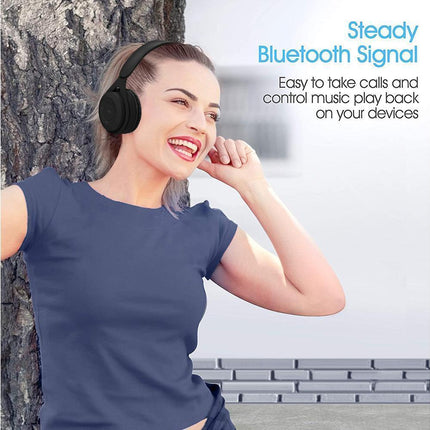 Bluetooth Over Ear Headphones - Soft Earmuffs - Built-in Mic Bluetooth 5.0