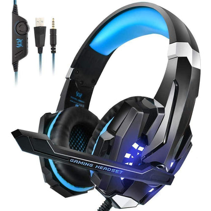 Gaming Headset - Noise Cancelling - Over Ear Headphones with Mic and LED Light