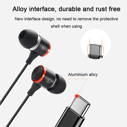In-Ear Headphones - Type-C Connection - Wired Earphones with Mic and Noise Isolating Sound