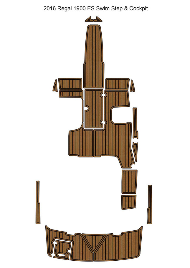 2016 Regal 1900 ES Swim Platform Cockpit Pad Boat EVA Foam Faux Teak Deck Floor Mat Seadek MarineMat