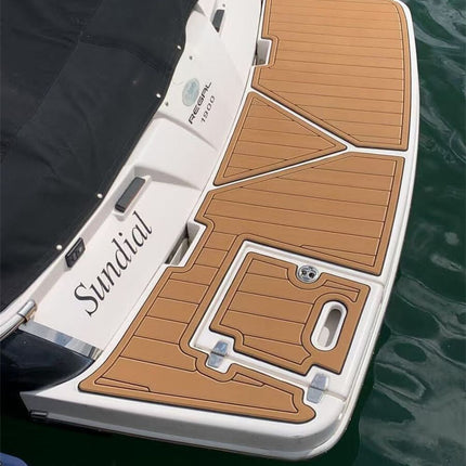 2016 Regal 1900 ES Swim Platform Cockpit Pad Boat EVA Foam Faux Teak Deck Floor Mat Seadek MarineMat Gatorstep Style Self Adhesive
