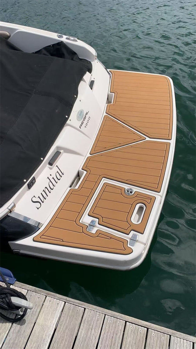 2016 Regal 1900 ES Swim Platform Cockpit Pad Boat EVA Foam Faux Teak Deck Floor Mat Seadek MarineMat – product detail